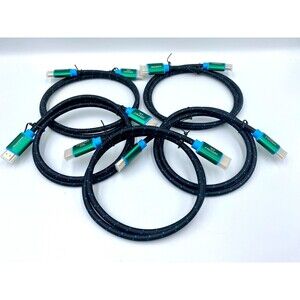 HDMI 4K Cable 60Hz High Speed Cord 1080P Premium Mesh 3FT Multi-Pack Lot of 5